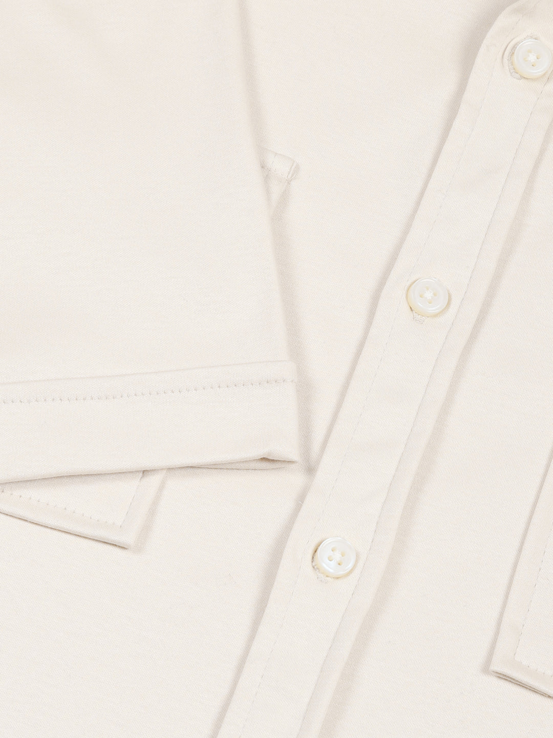 Thomas Scott Men Cream Slim Fit Solid Casual Shirt