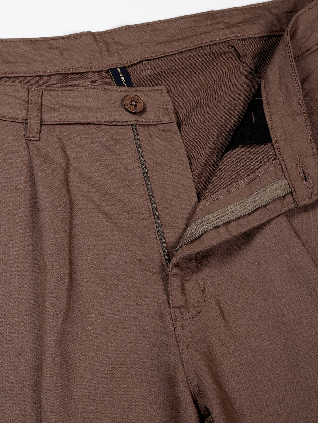 Thomas Scott Men LightBrown Mid-Rise Relaxed Fit Woven Cargo Trousers