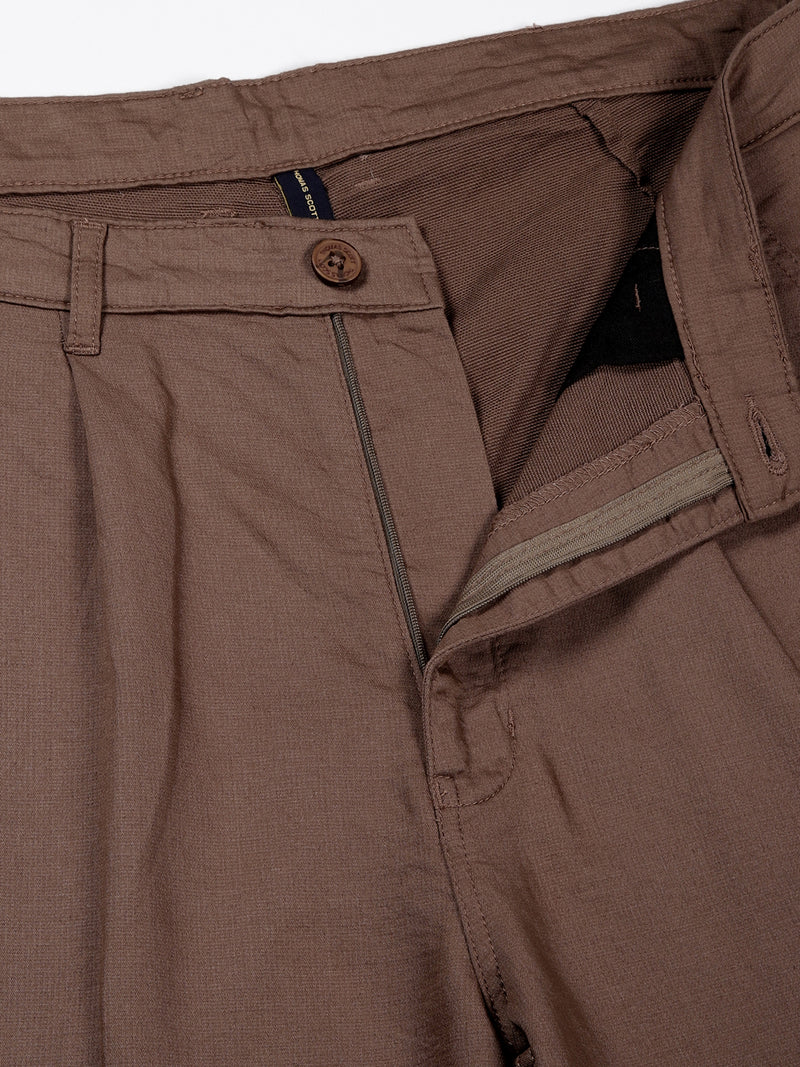 Thomas Scott Men LightBrown Mid-Rise Relaxed Fit Woven Cargo Trousers