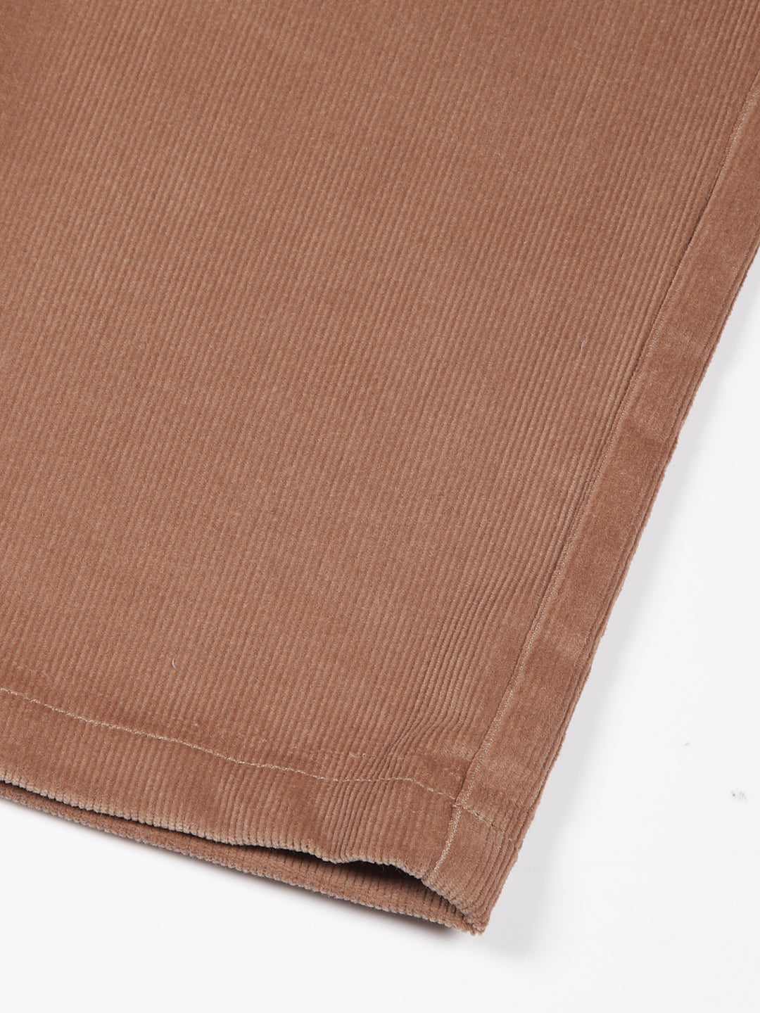 Thomas Scott Men Rust Mid-Rise Slim Fit Corduroy Chinos Trousers