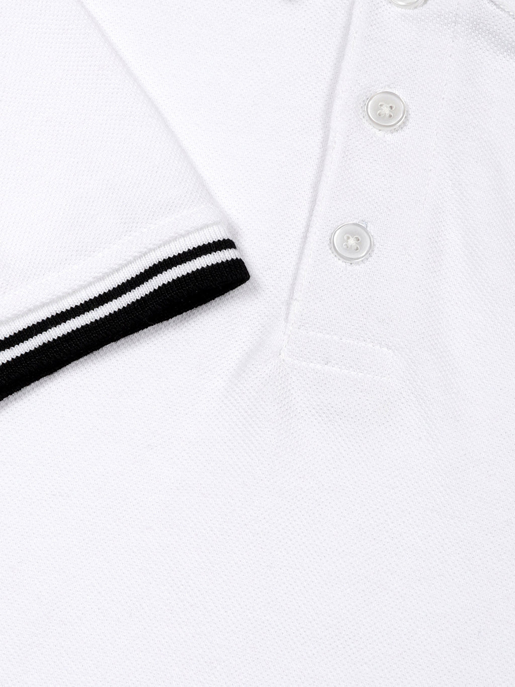 Thomas Scott Men White Regular Fit Short Sleeves Polo Collar Knit Tshirt