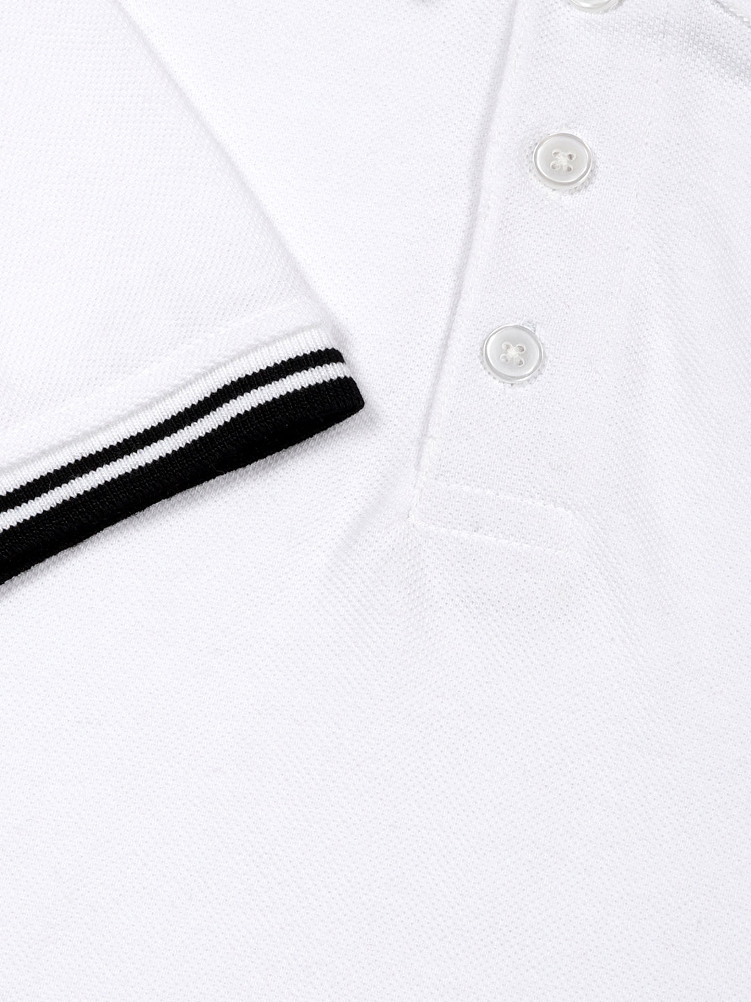 Thomas Scott Men White Regular Fit Short Sleeves Polo Collar Knit Tshirt