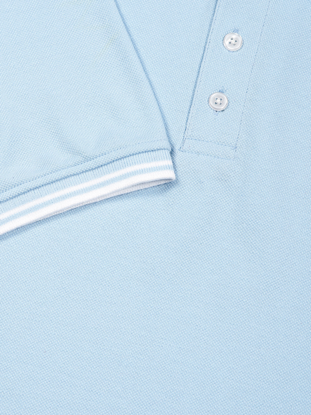 Blue Regular Fit Short Sleeves Polo Collar Knit Tshirt For Men