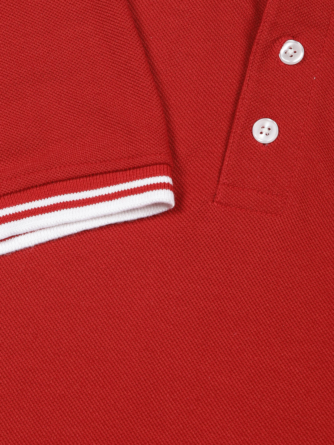Thomas Scott Men Red Regular Fit Short Sleeves Polo Collar Knit Tshirt