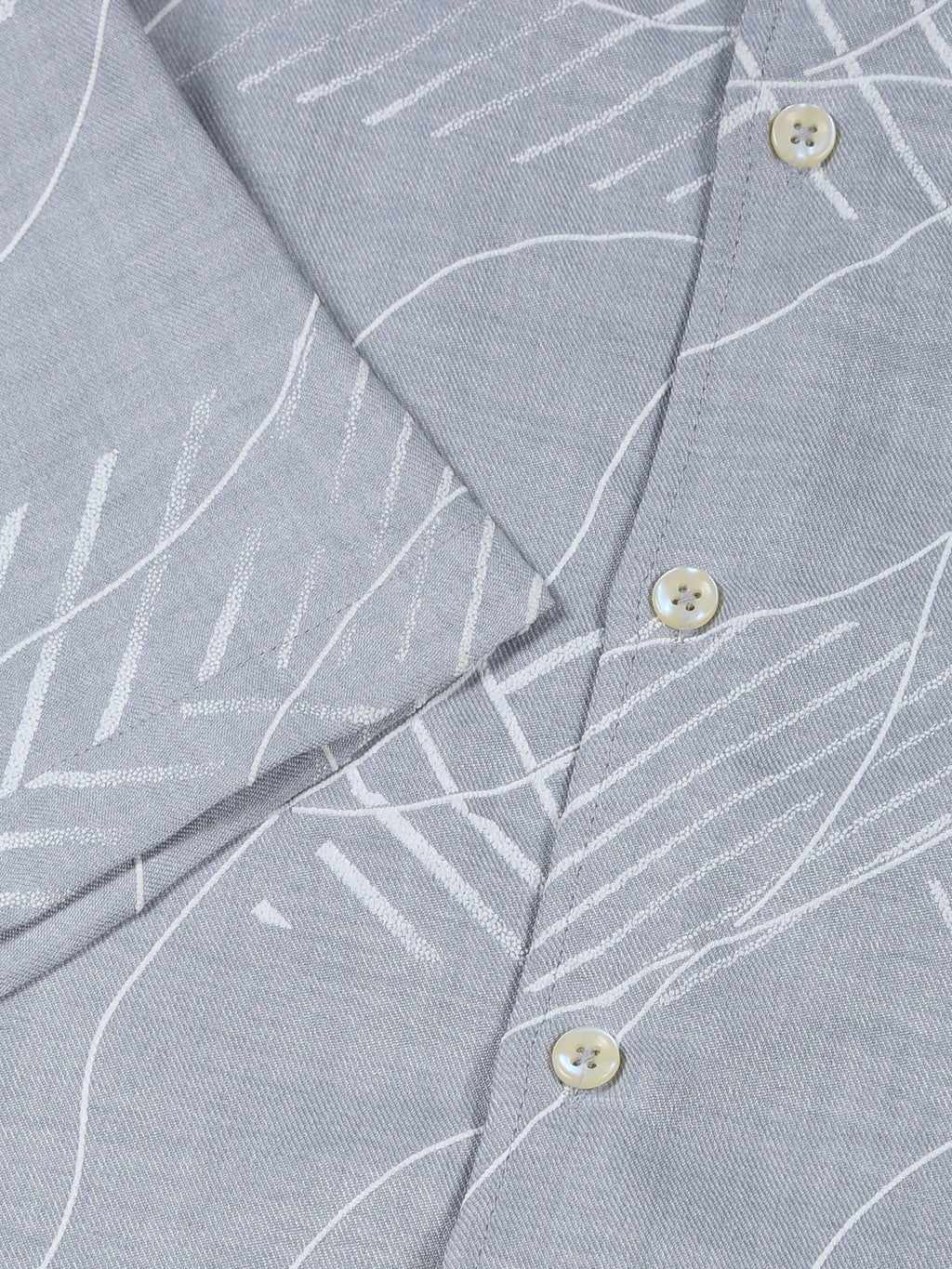 Thomas Scott Men Grey Slim Fit Short Sleeves Abstract Print Casual Shirt