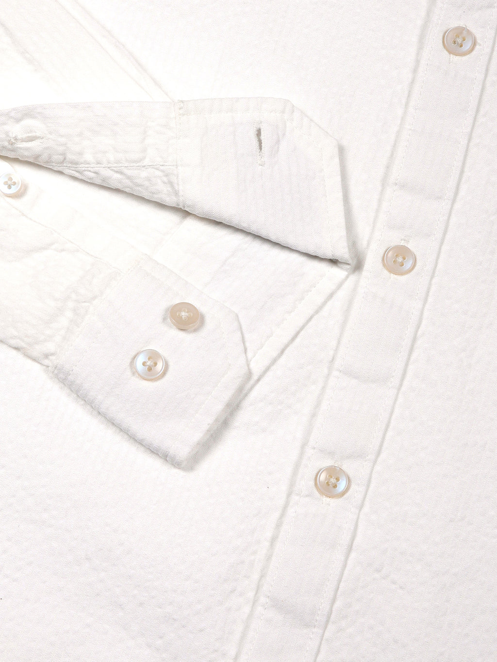 Thomas Scott Men White Reguar Fit Long Sleeves Pinstripes Cotton Casual Shirt