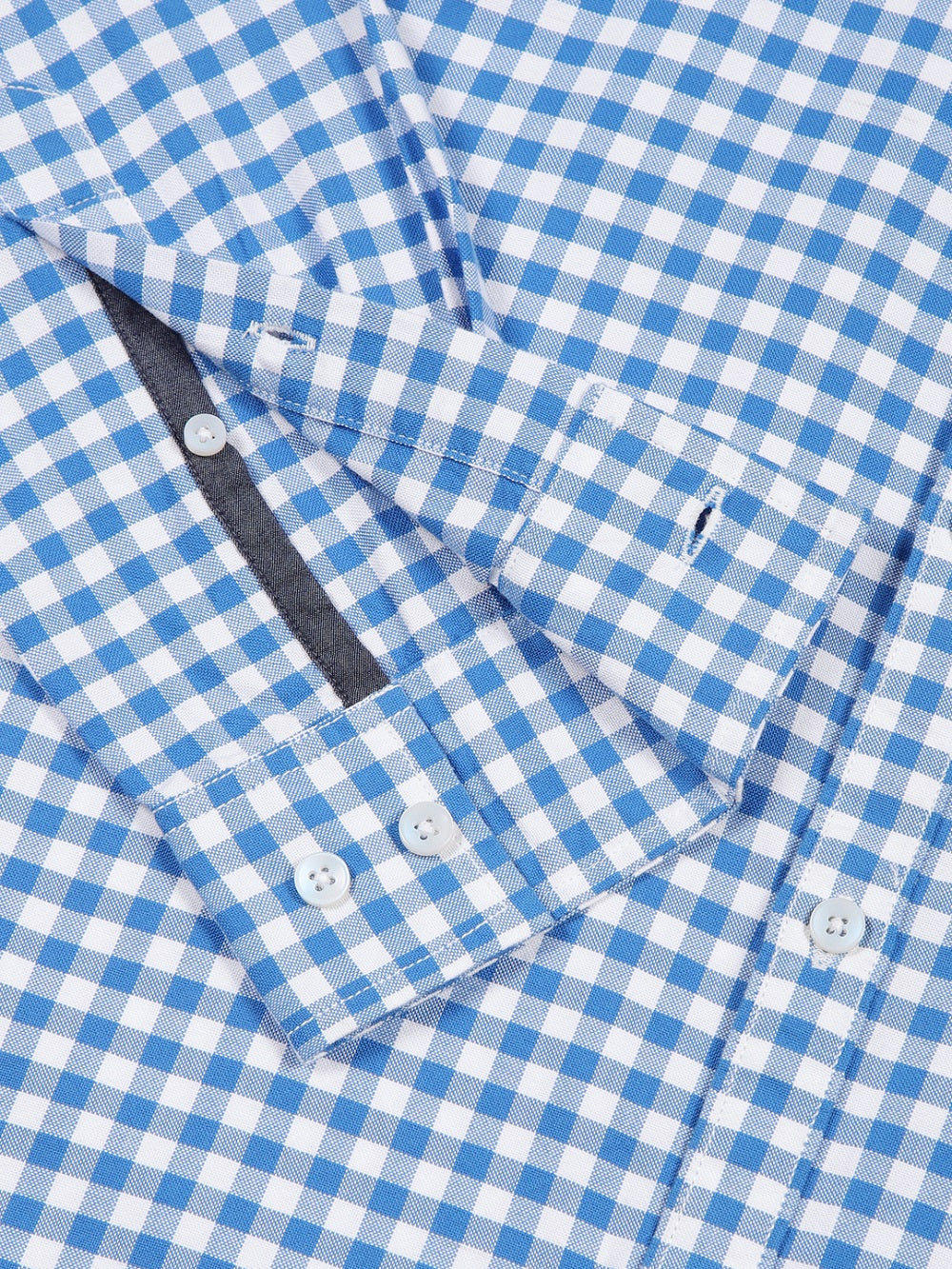 Thomas Scott Men Blue Slim Fit Long Sleeves Gingham Checks Woven Casual Shirt