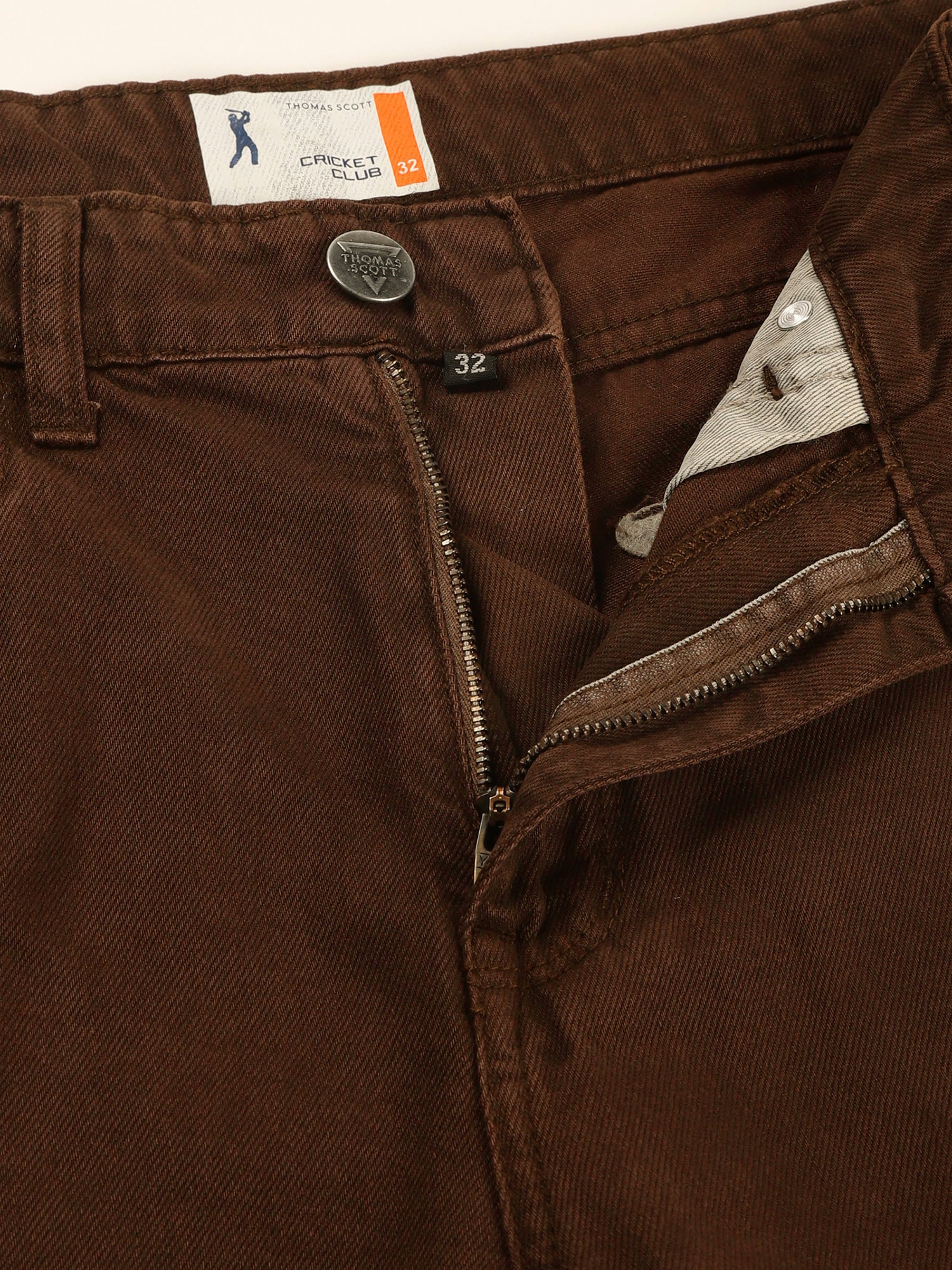 Thomas Scott Men Coffee Loose Fit Mid-Rise Non Stretchable Cargo Jeans