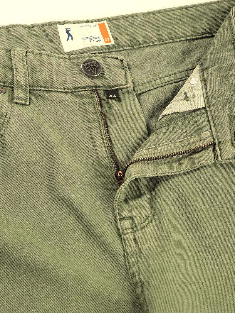 Thomas Scott Men Light Olive Loose Fit Mid-Rise Non Stretchable Cargo Jeans