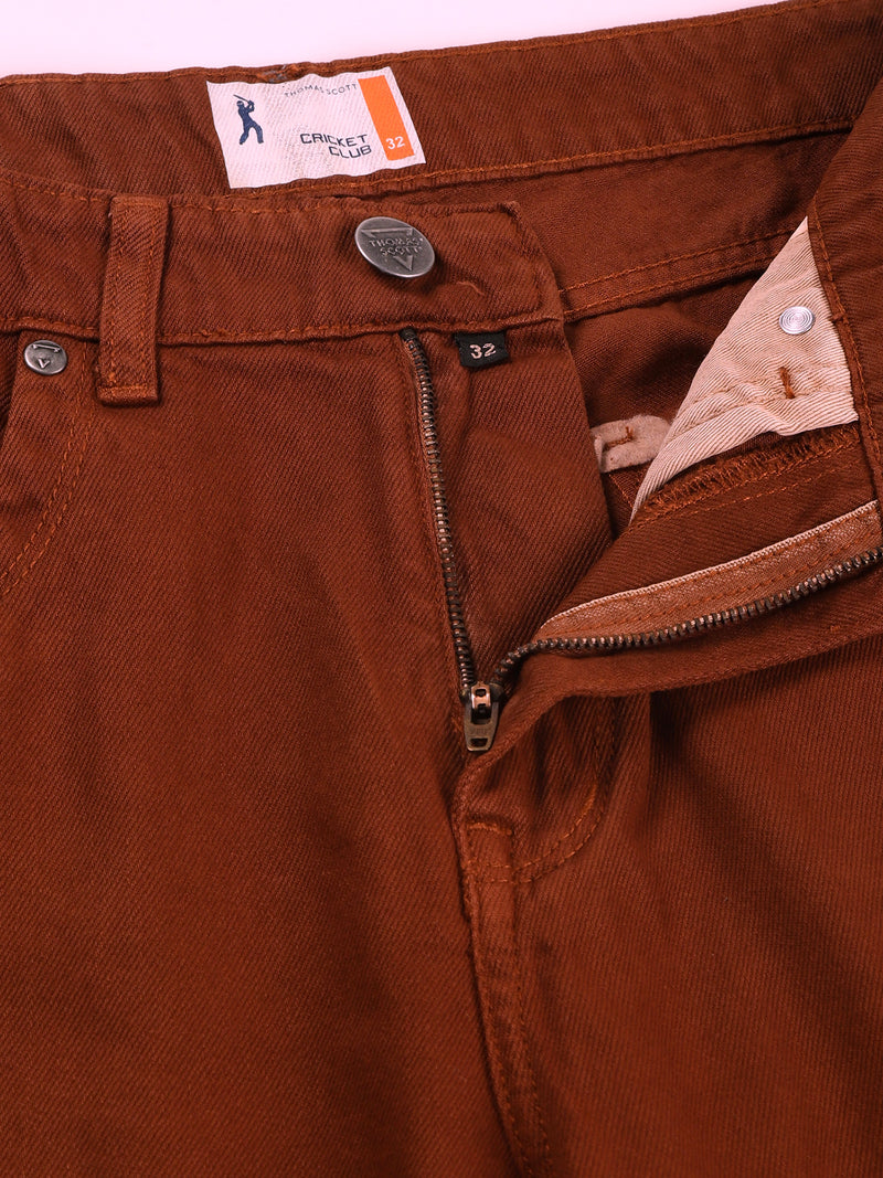 Thomas Scott Men Dark Brown Loose Fit Mid-Rise Non Stretchable Cargo Jeans