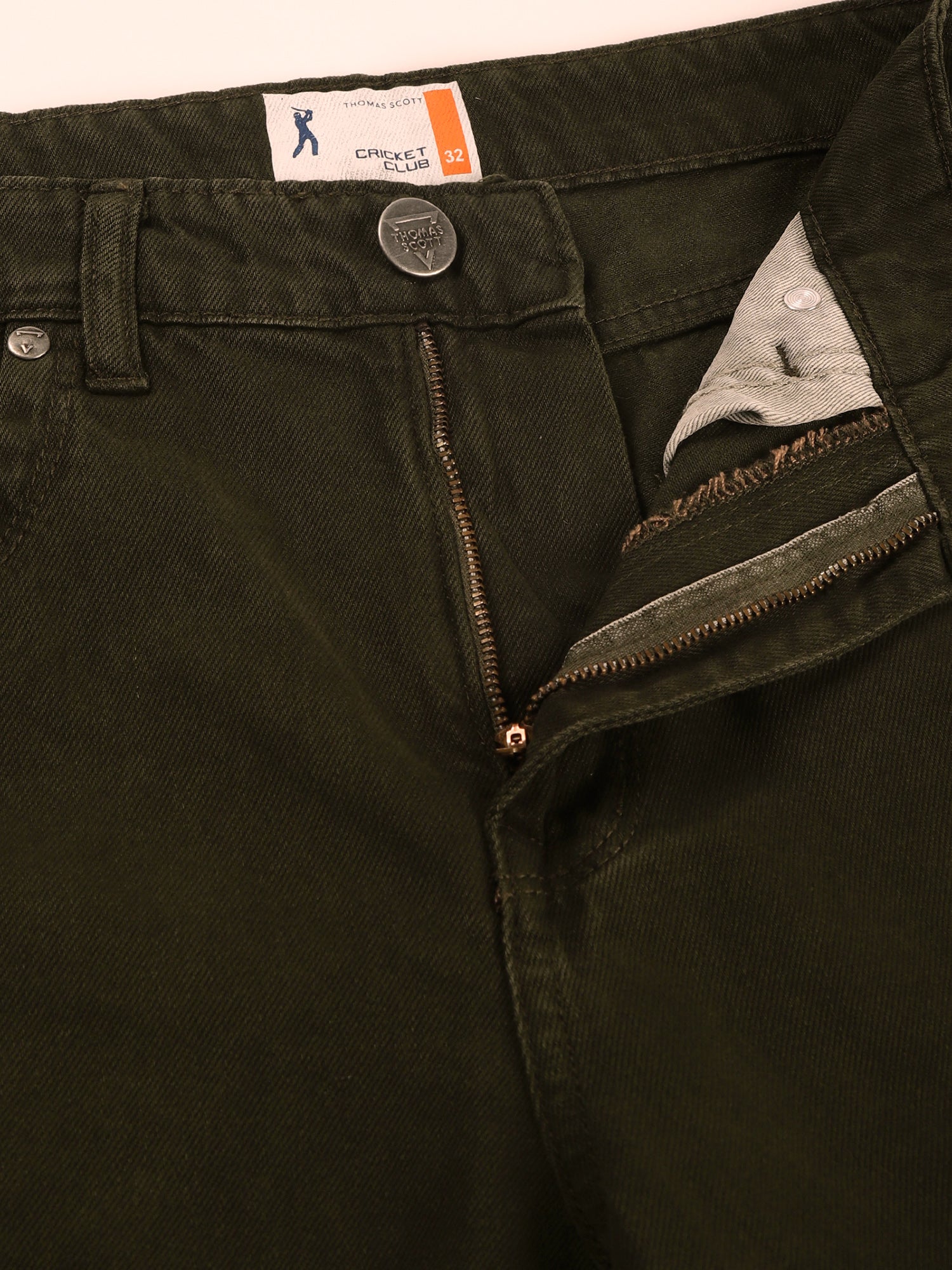 Thomas Scott Men Dark Green Loose Fit Mid-Rise Non Stretchable Cargo Jeans