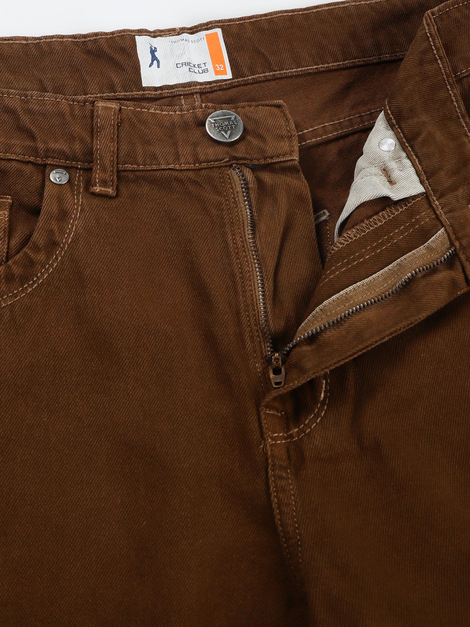 Thomas Scott Men Brown Loose Fit Mid-Rise Non Stretchable Cargo Jeans