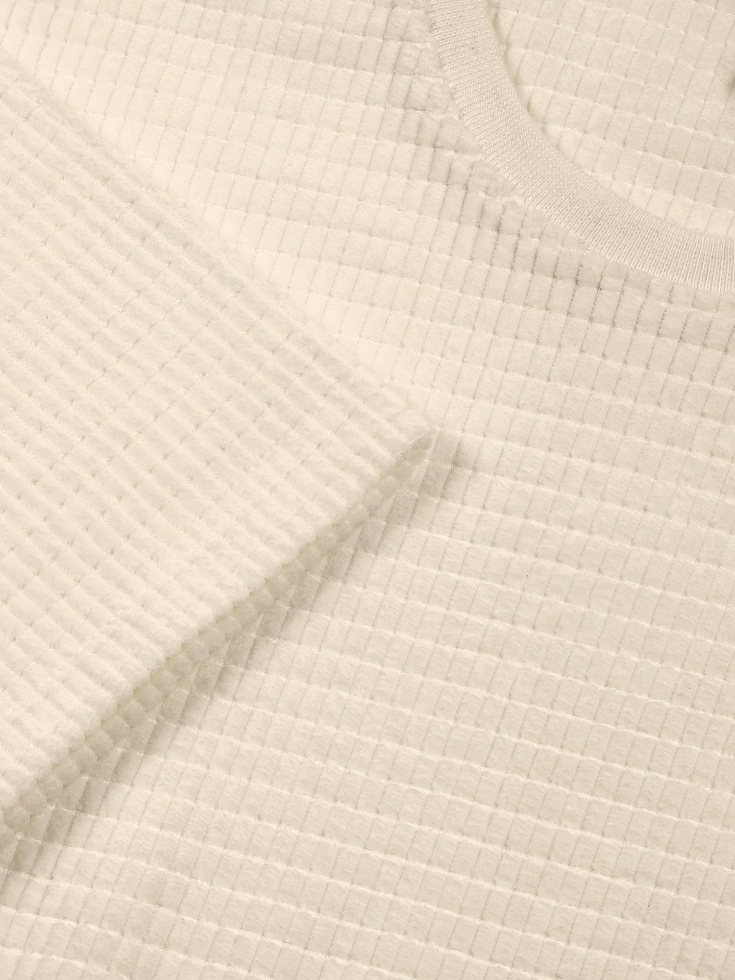 Thomas Scott Men White Towel Terry Oversized Short Sleeves Round Neck Solid Knitted Tshirt