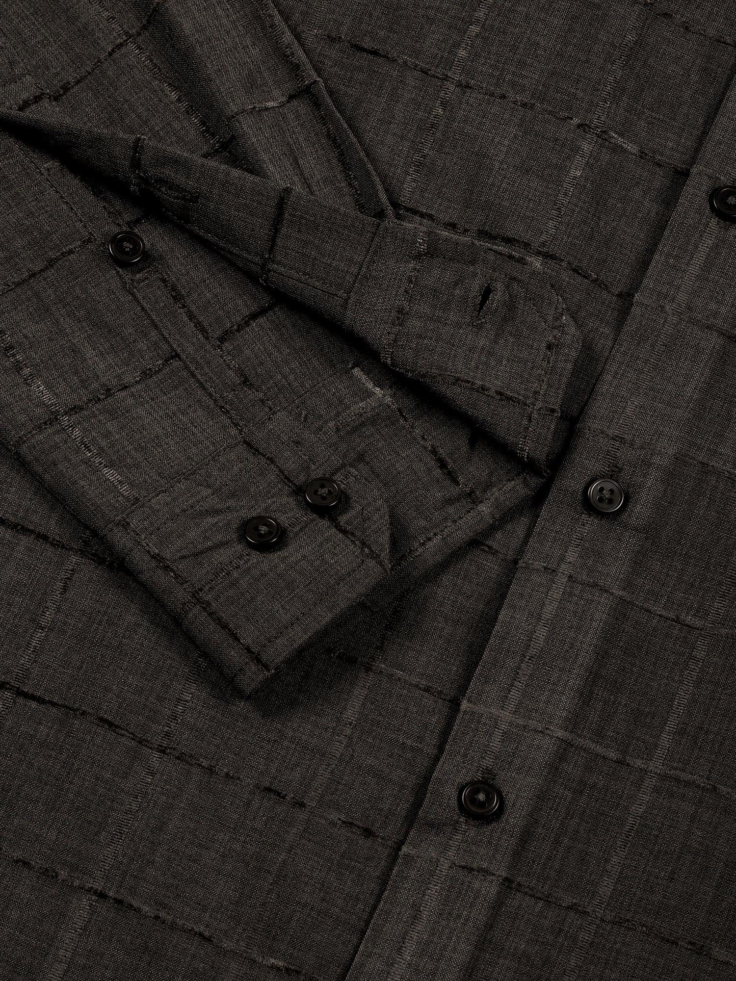 Thomas Scott Men Grey Regular Fit Long Sleeves Spread Collar Windowpane Checks Casual Shirt