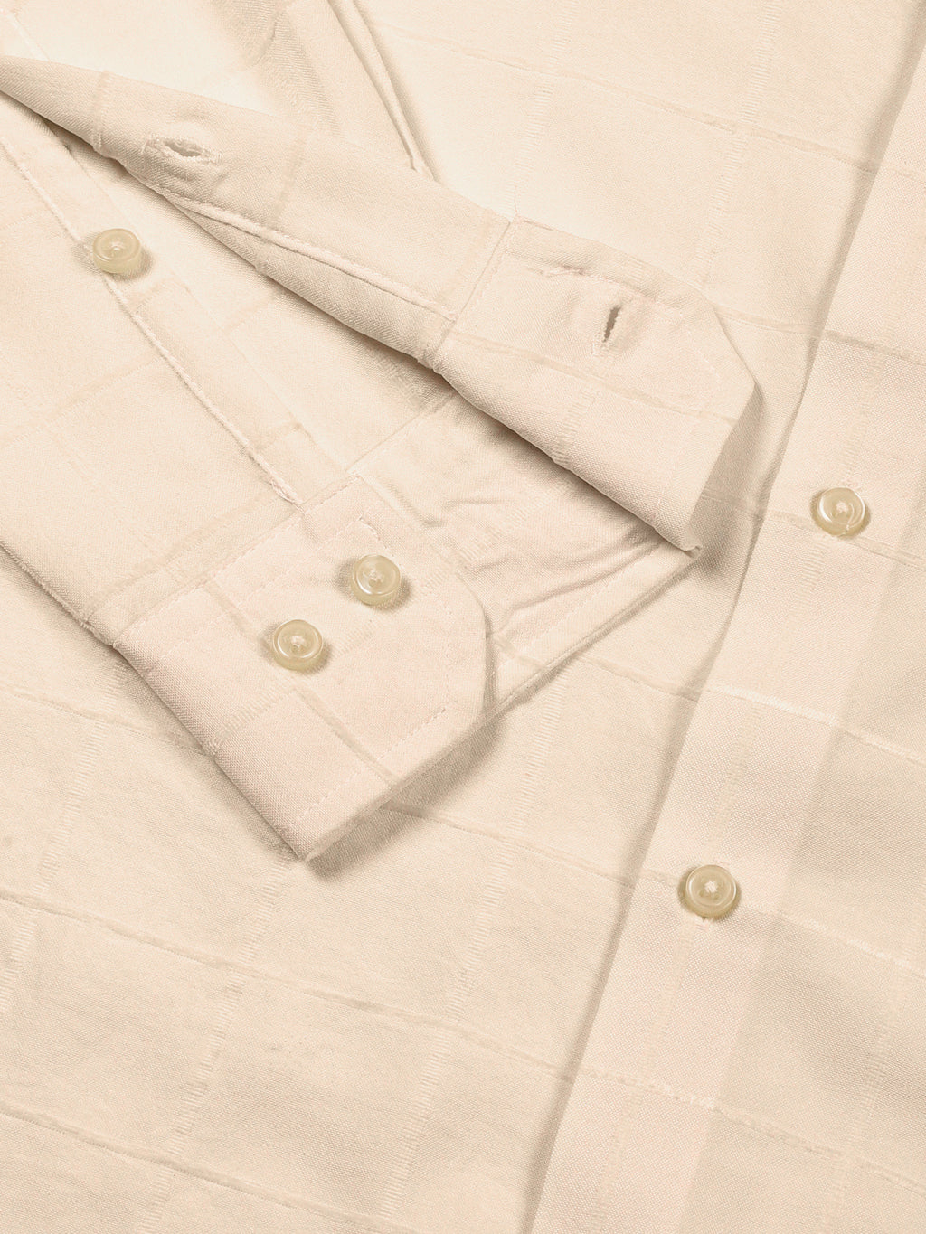 Thomas Scott Men White Regular Fit Long Sleeves Spread Collar Windowpane Checks Casual Shirt