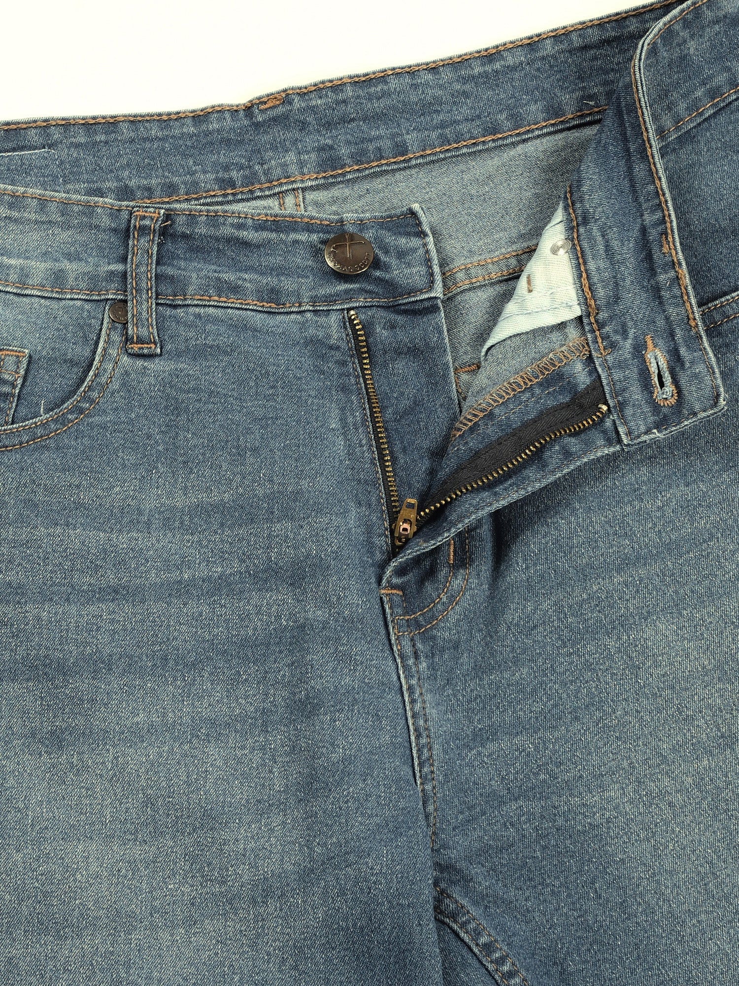 Thomas Scott Men Smart Relaxed Fit Light Fade Stretchable Jeans