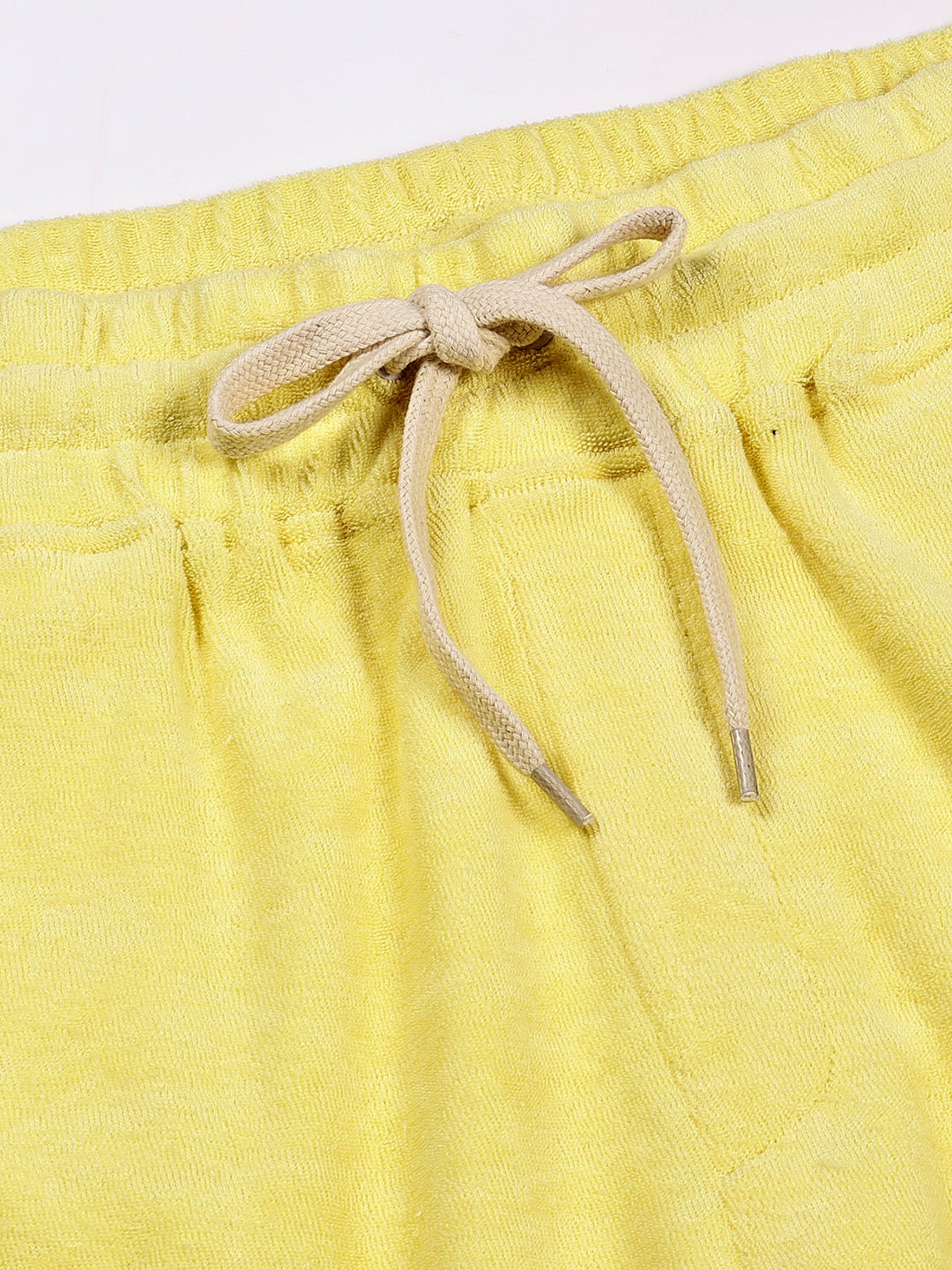 Thomas Scott Men Yellow Relaxed Fit Mid-Rise Solid Knitted Shorts