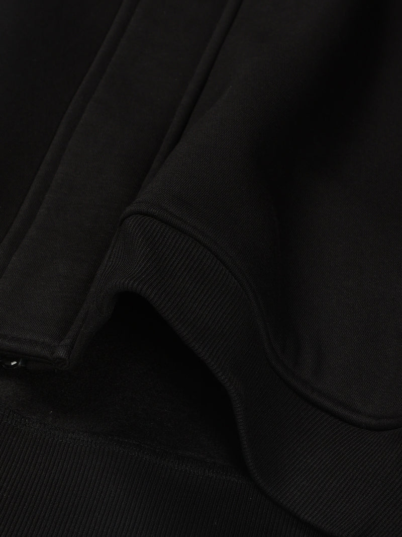 Thomas Scott Men Black Regular Fit Long Sleeves Solid Open Front Hooded Jacket