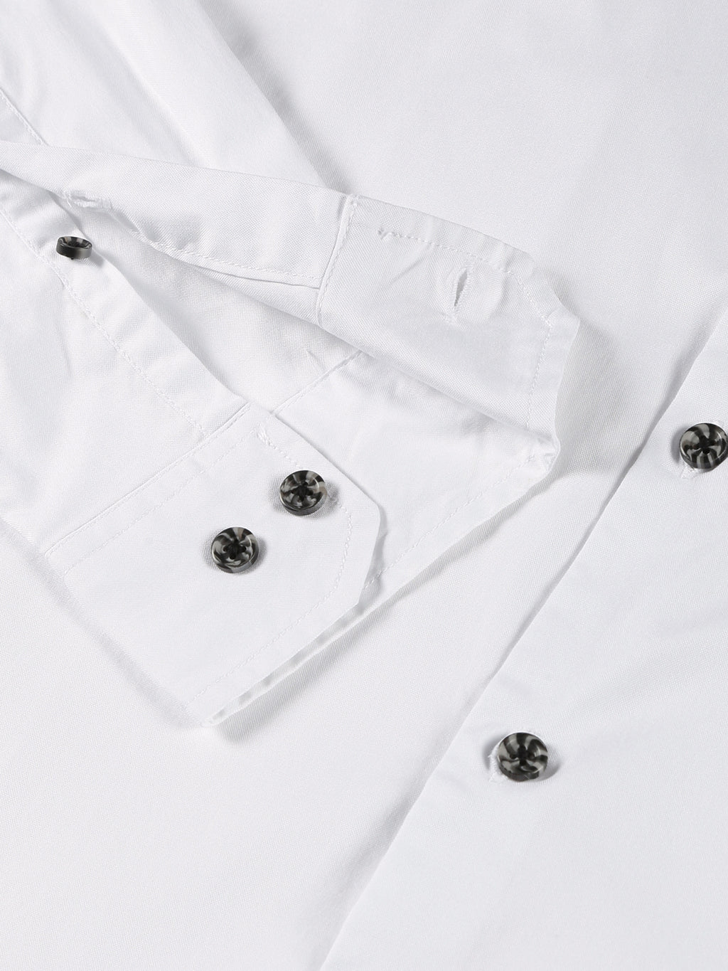 Thomas Scott Men White Cricket Club Collection Slim Fit Long Sleeves Band Collar Cotton Casual Shirt
