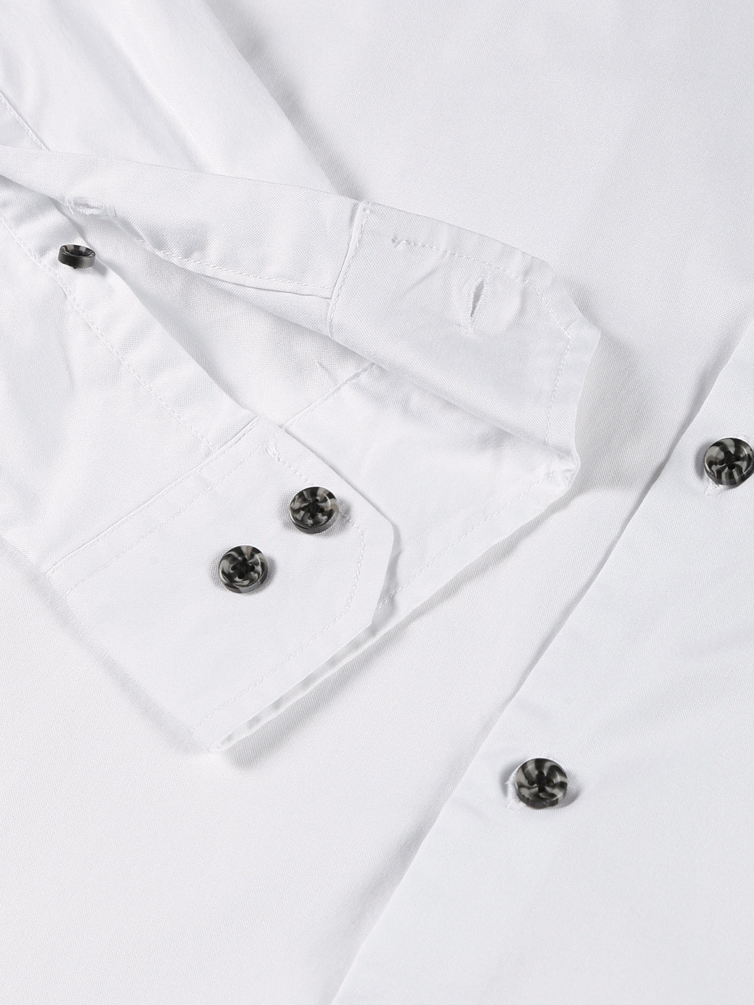 Thomas Scott Men White Cricket Club Collection Slim Fit Long Sleeves Band Collar Cotton Casual Shirt