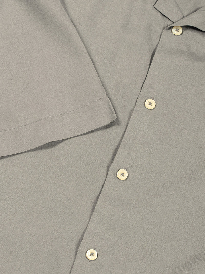Thomas Scott Men Grey Short Sleeves Oversized Fit Solid Cuban Collar Viscose Casual Shirt