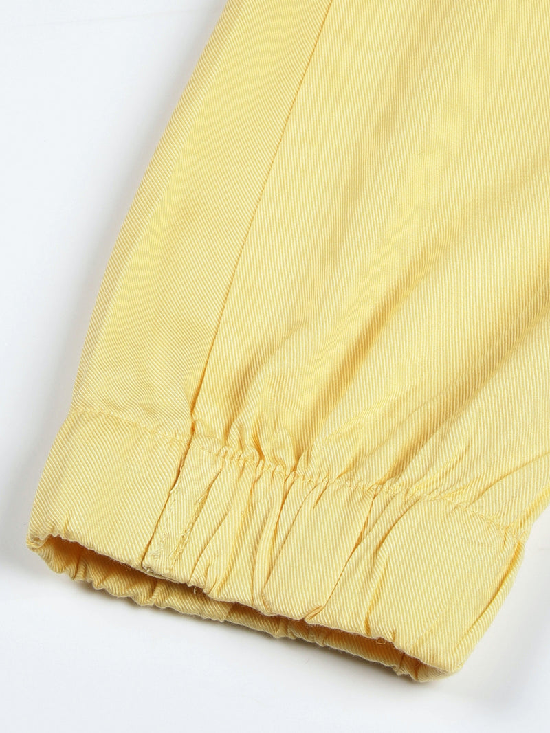 Thomas Scott Men Lemon Regular Fit Mid-Rise 3 Pockets Solid Cotton Woven Joggers