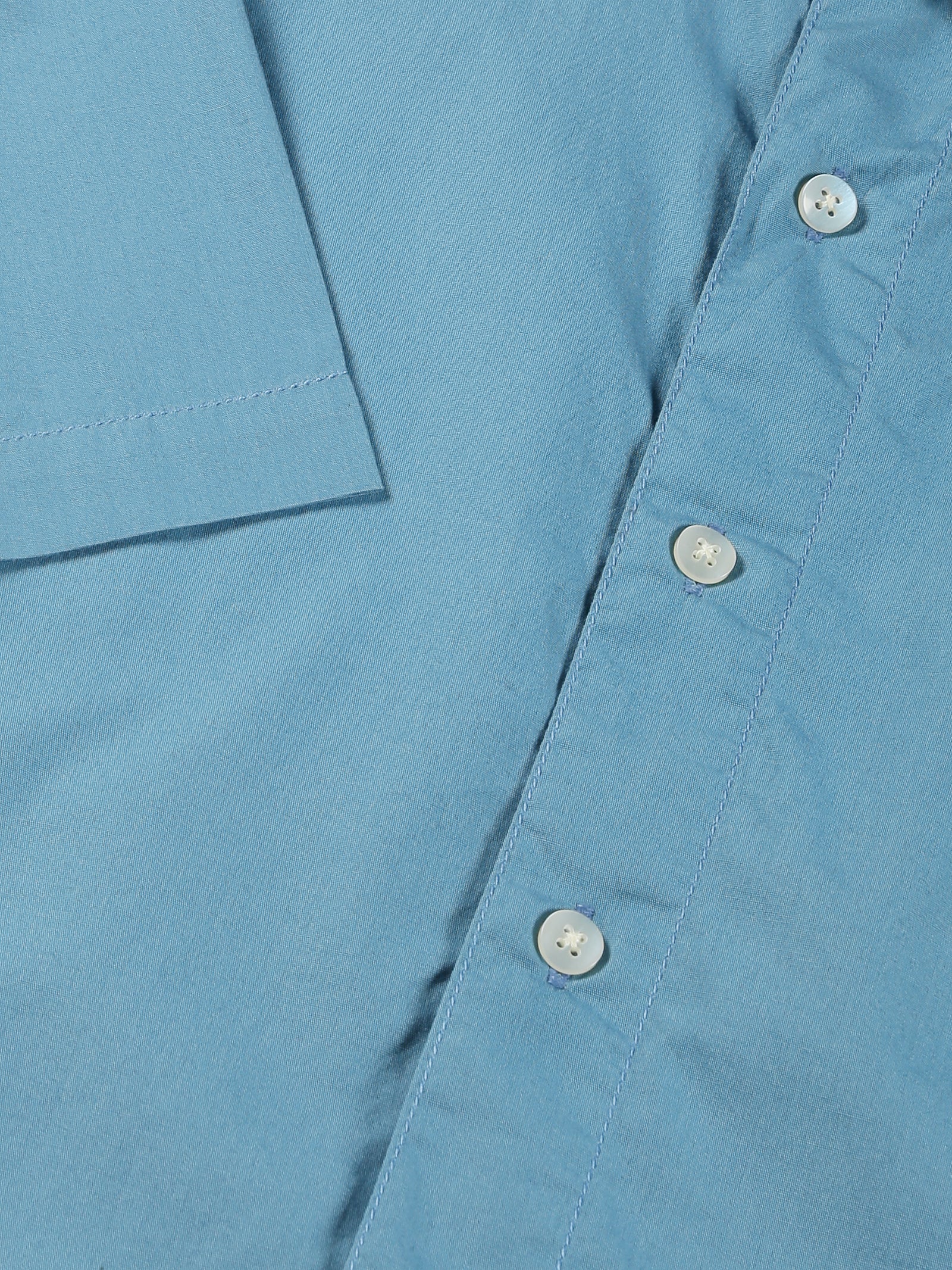 Thomas Scott Men Blue Short Sleeves Boxy Fit Spread Collar Solid 100% Cotton Casual Shirt