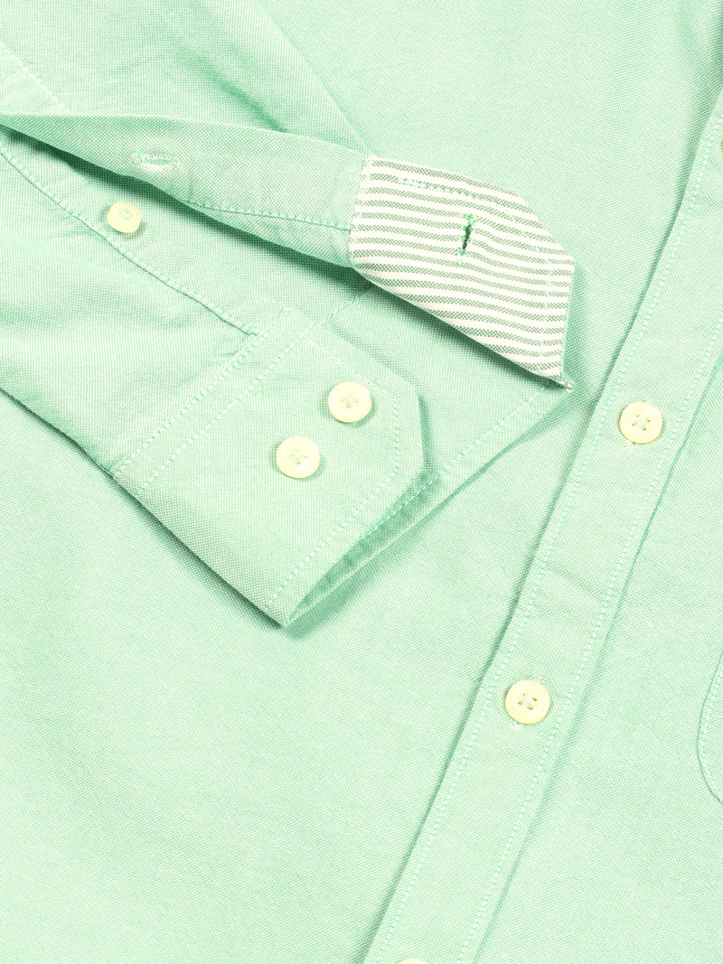 Thomas Scott Men Olive Long Sleeves Slim Fit Button-Down Collar 100% Cotton Casual Shirt