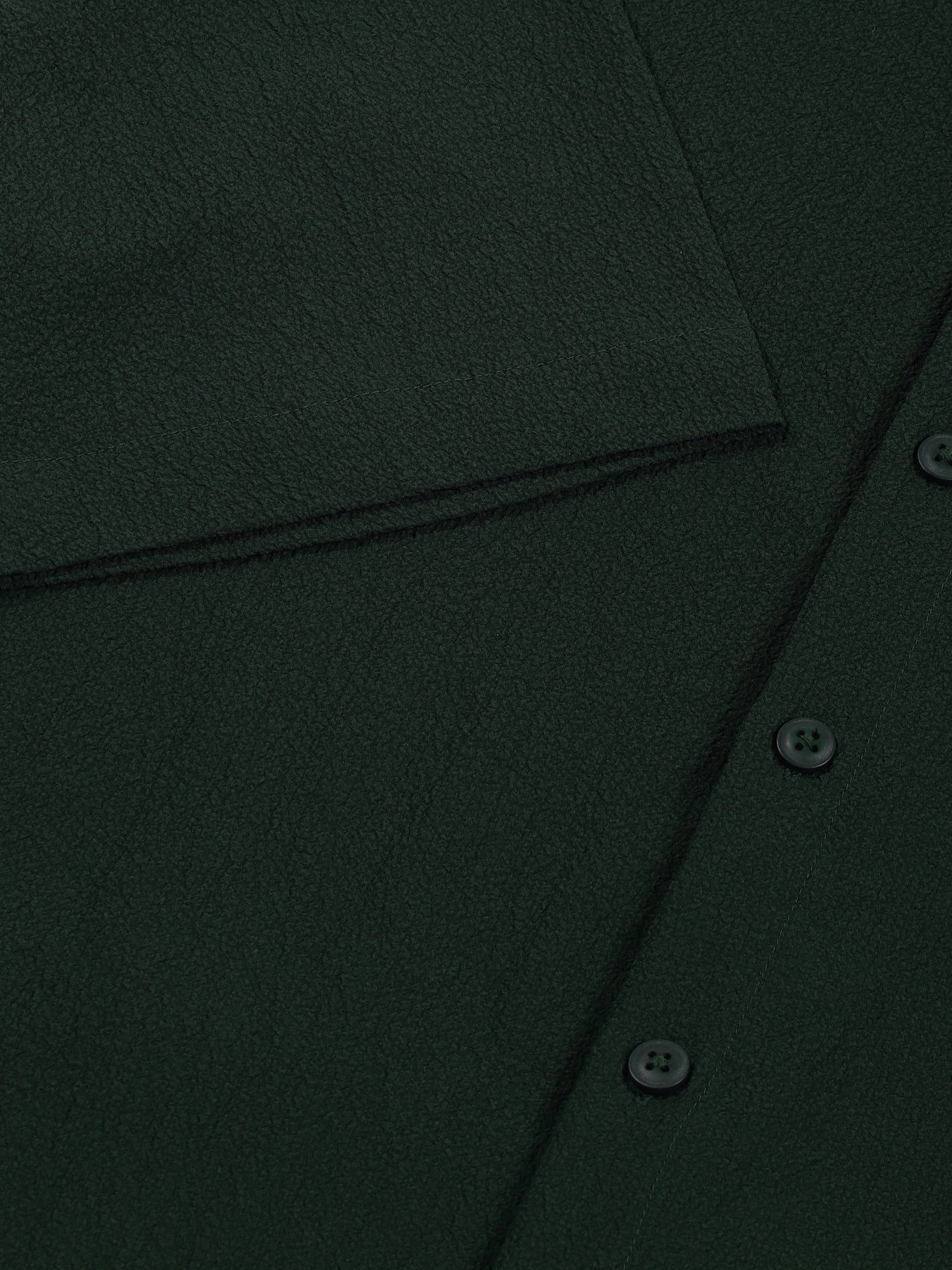 Thomas Scott Men Bottle Green Premium Short Sleeves Regular Fit Spread Collar Textured Seersucker Shirt