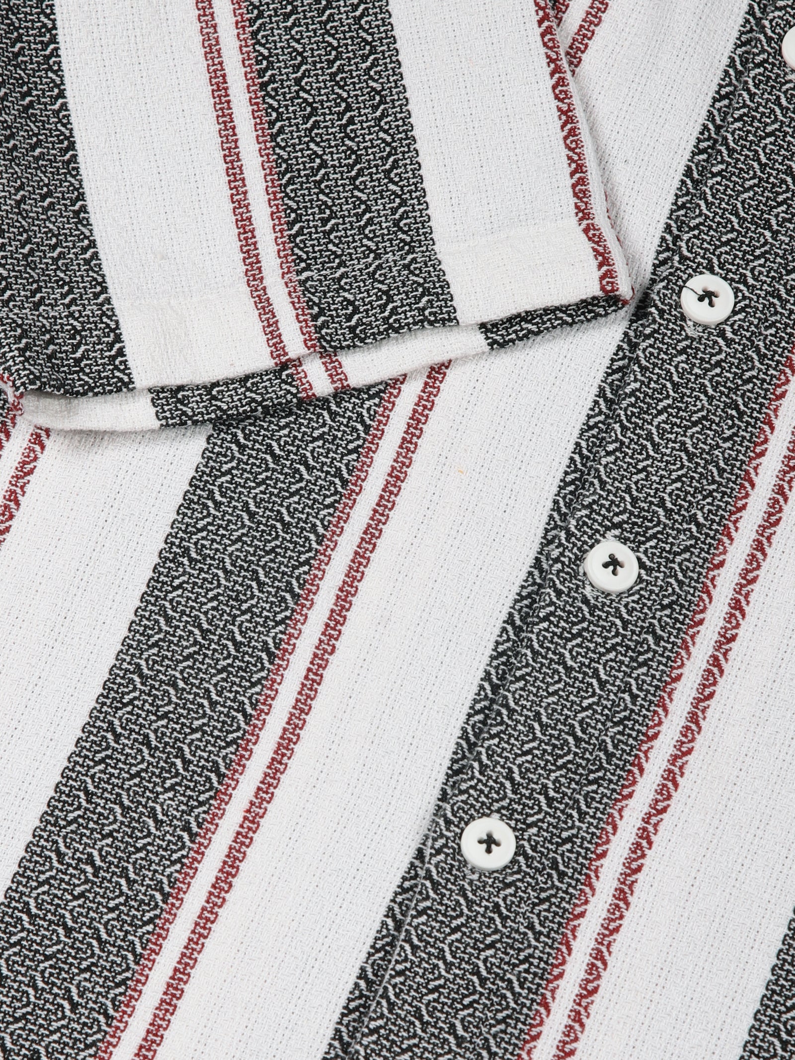 Thomas Scott Men White Premium Slim Fit Short Sleeves Spread Collar Vertical Stripes Cotton Casual Shirts