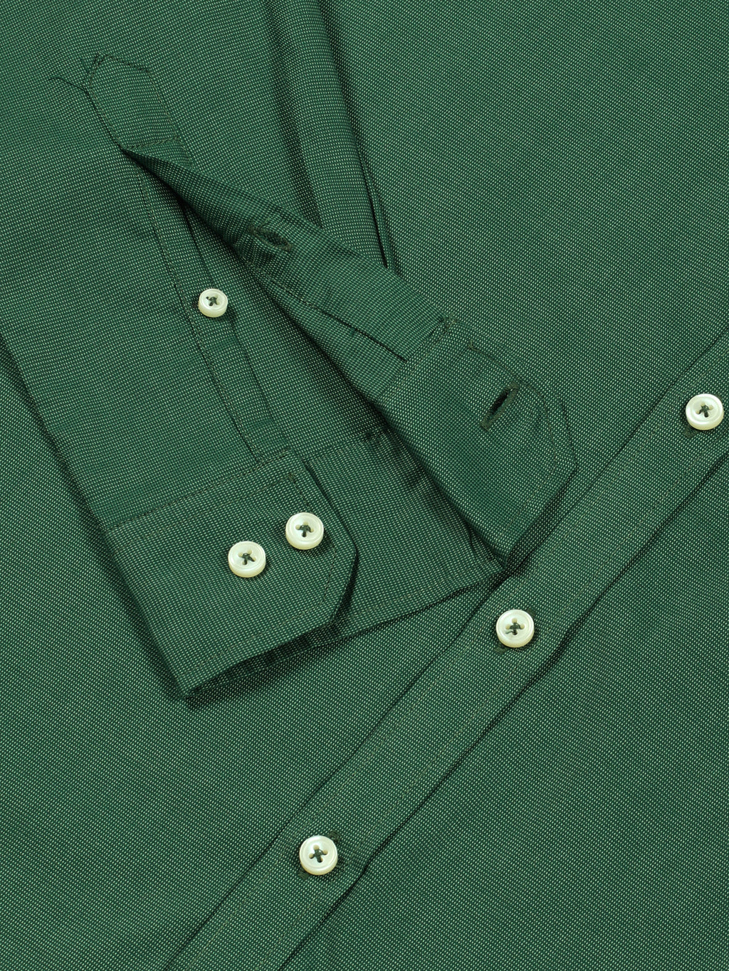 Thomas Scott Men Green Premium Slim Fit Long Sleeves Spread Collar Solid 100% Cotton Formal Shirt