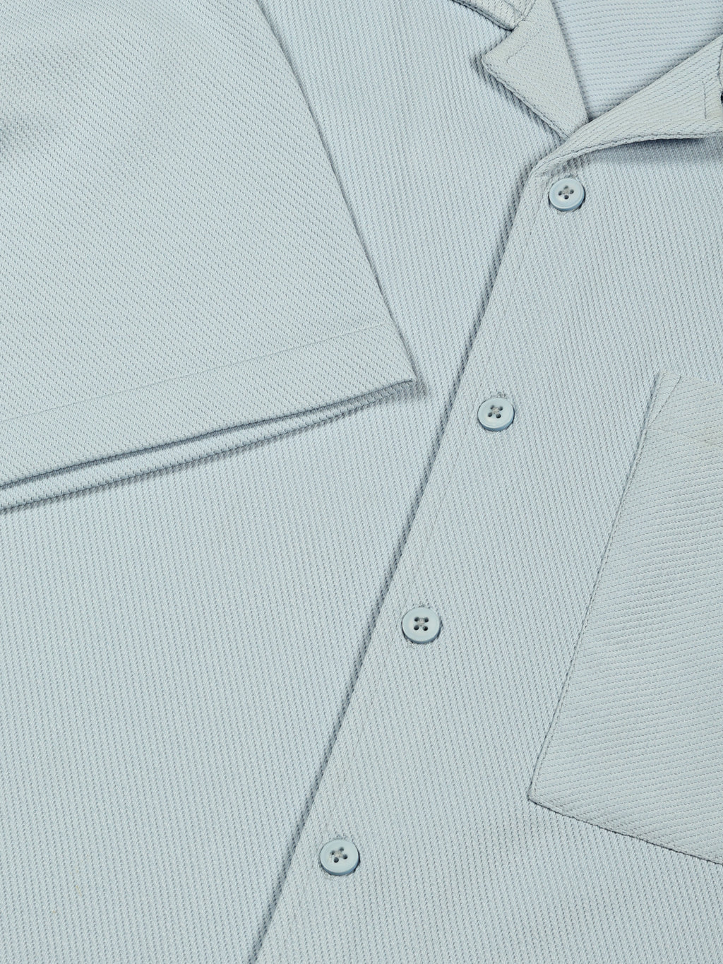 Thomas Scott Men Sky Blue Premium Short Sleeves Regular Fit Cuban Collar Textured Cotton Twill Shirt