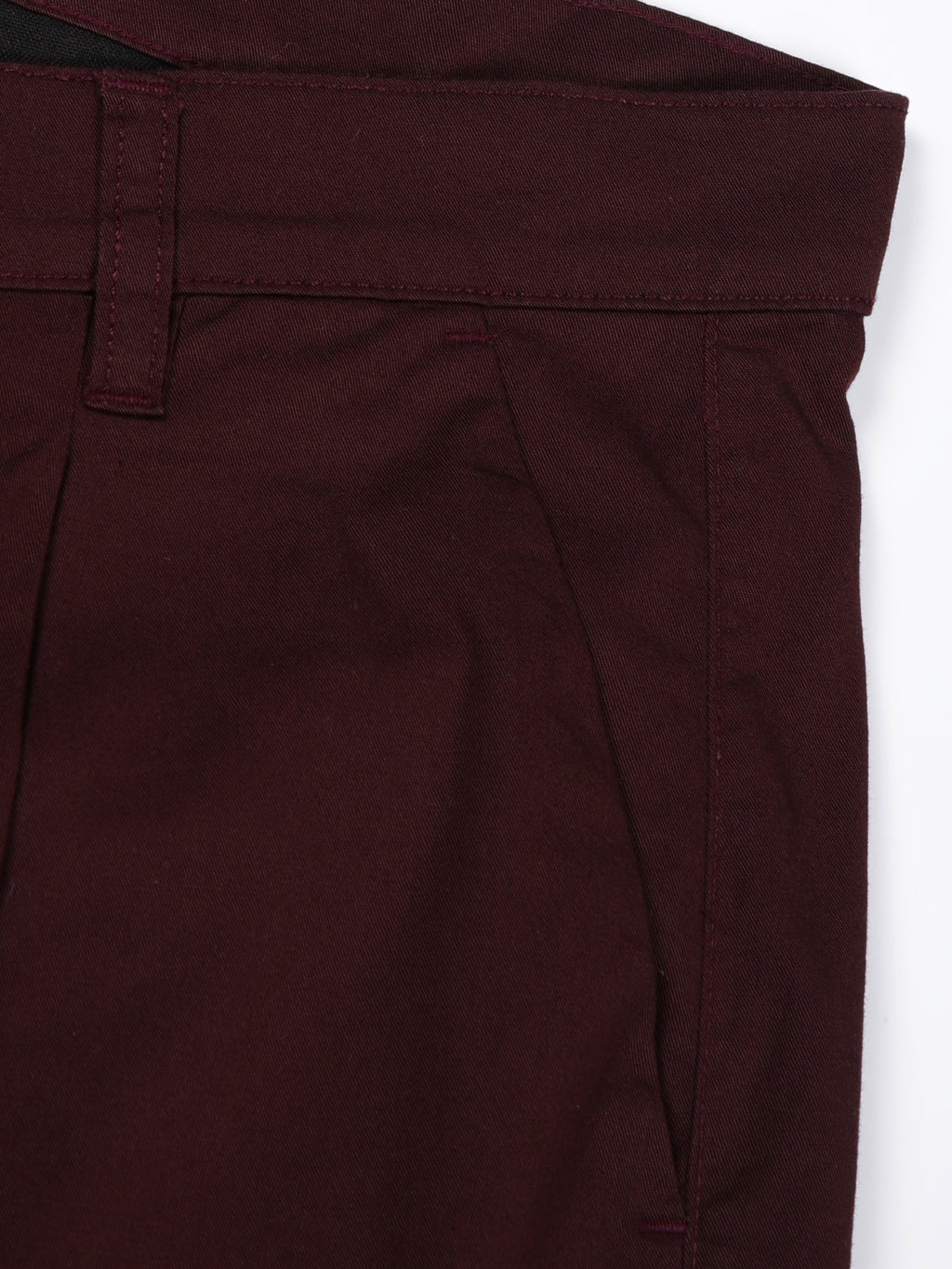 Thomas Scott Men Wine Smart Regular Fit Mid-Rise Solid Cotton Woven Chinos Shorts