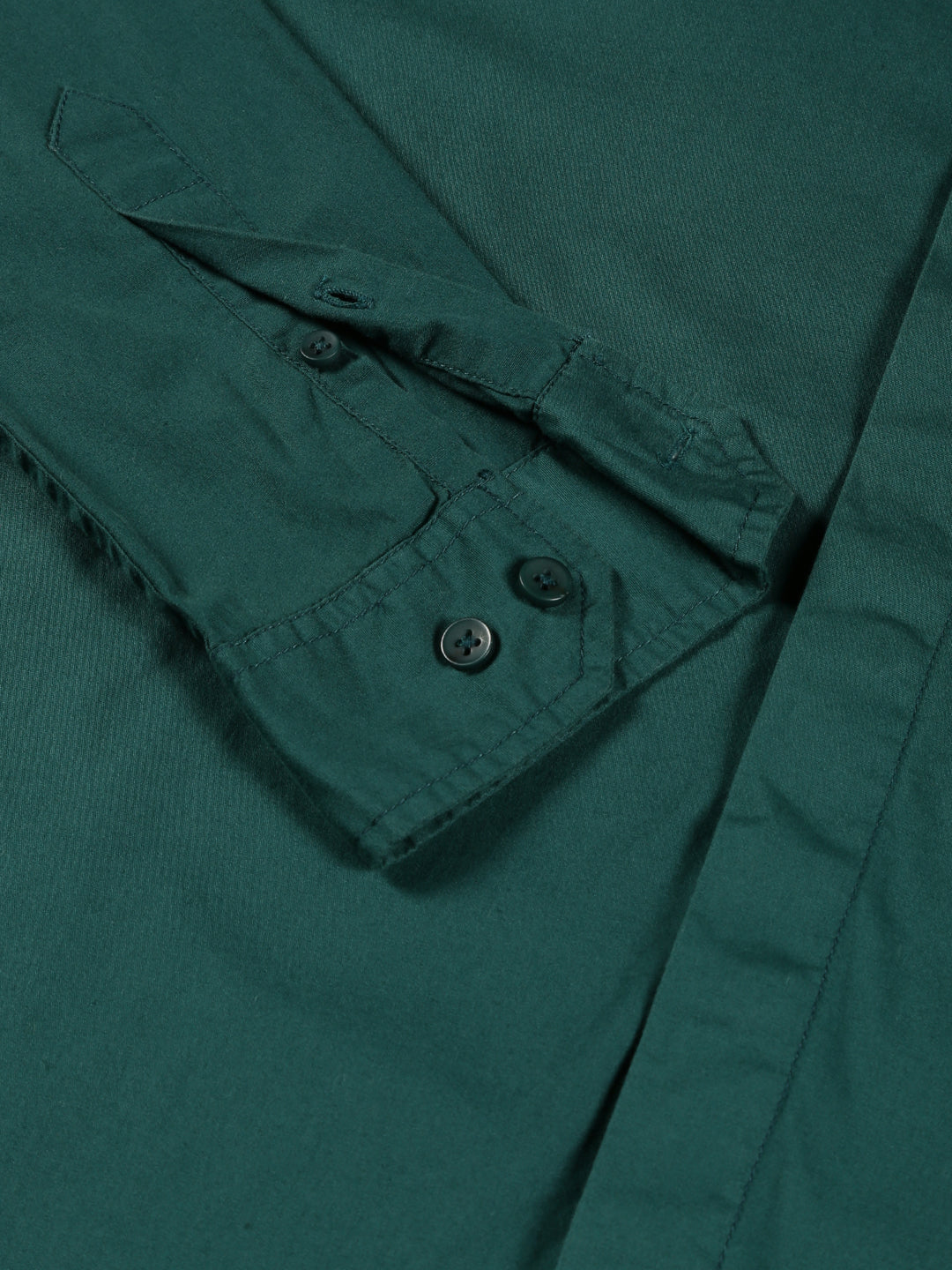 Thomas Scott Men Green Classic Regular Fit Long Sleeves Spread Collar Solid Casual Shirt