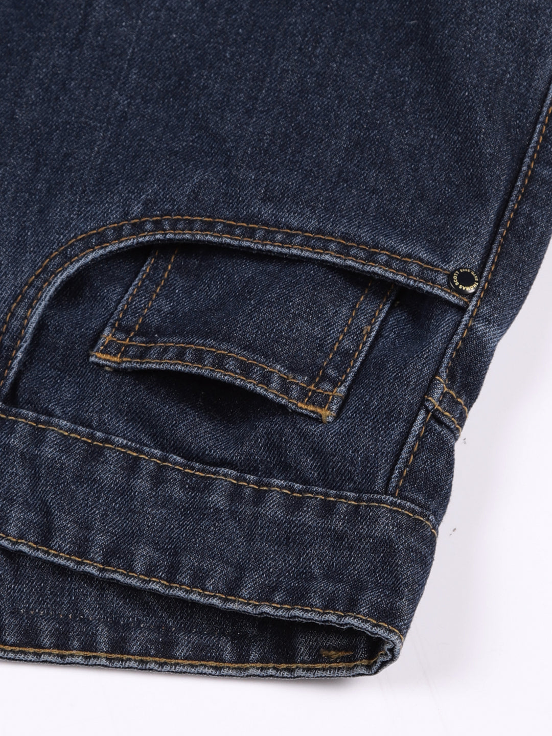 Blue Smart Bootcut Fit Clean Look Non Stretchable Jeans For Men