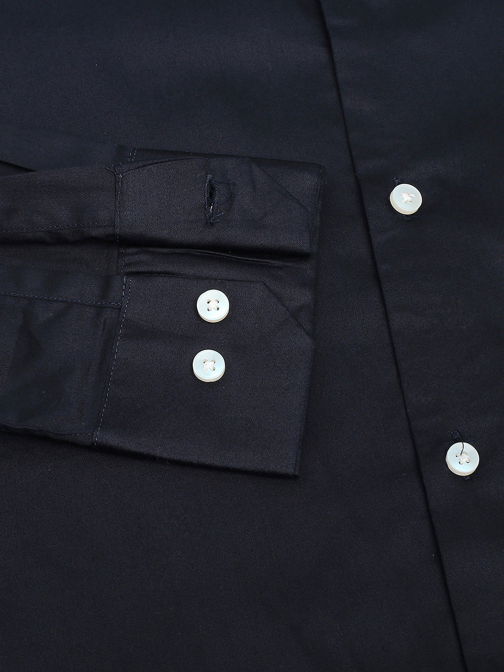 Thomas Scott Men Navy Classic Slim Fit Long Sleeves Spread Collar Solid Casual Shirt