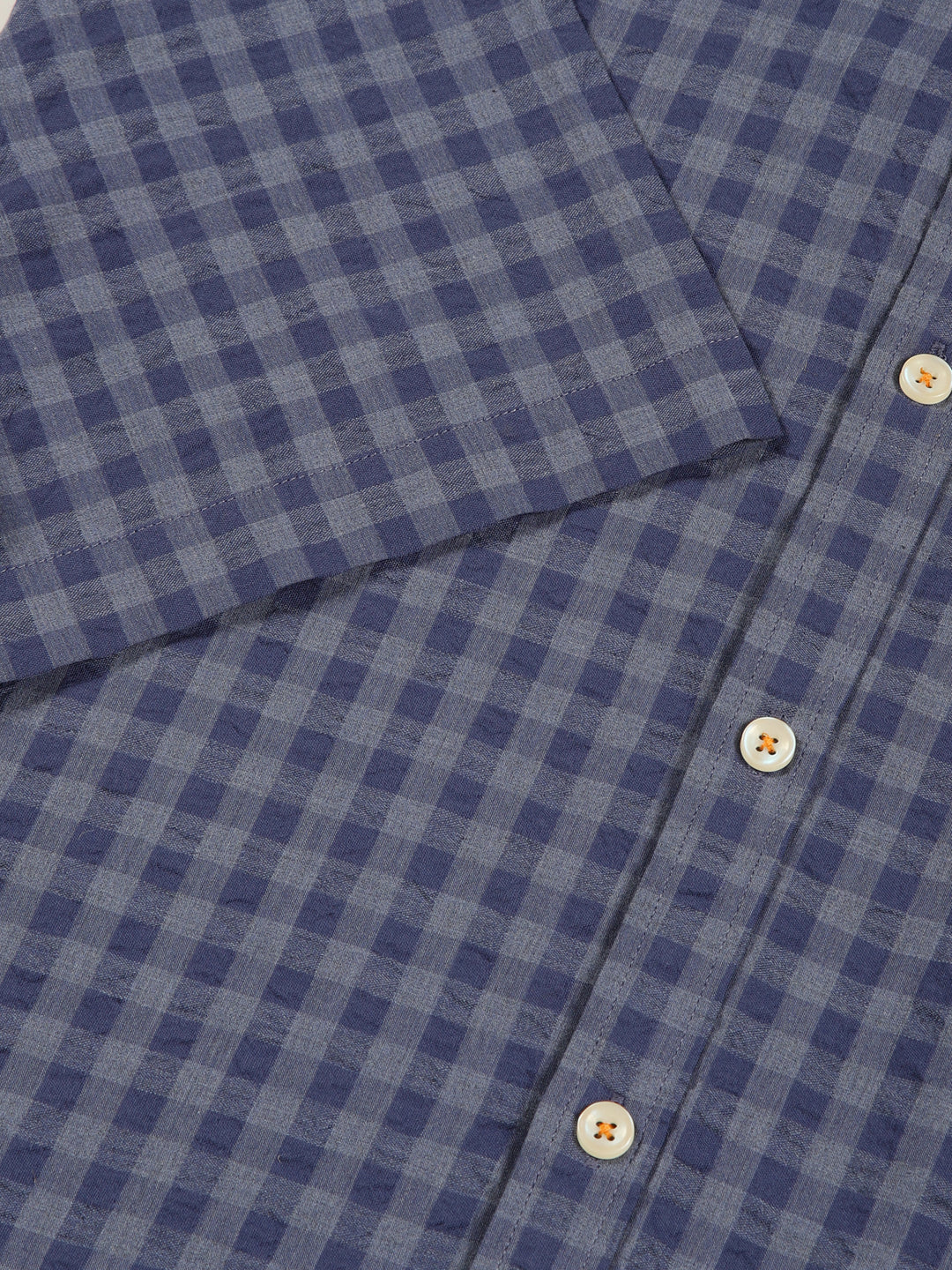 Thomas Scott Men Premium Gingham Checks Opaque Checked Casual Shirt