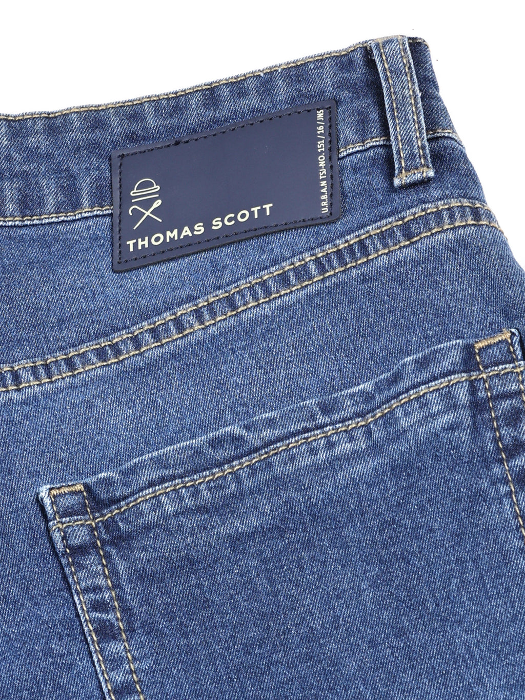Thomas Scott Men Smart Bootcut Clean Look Light Fade Stretchable Jeans