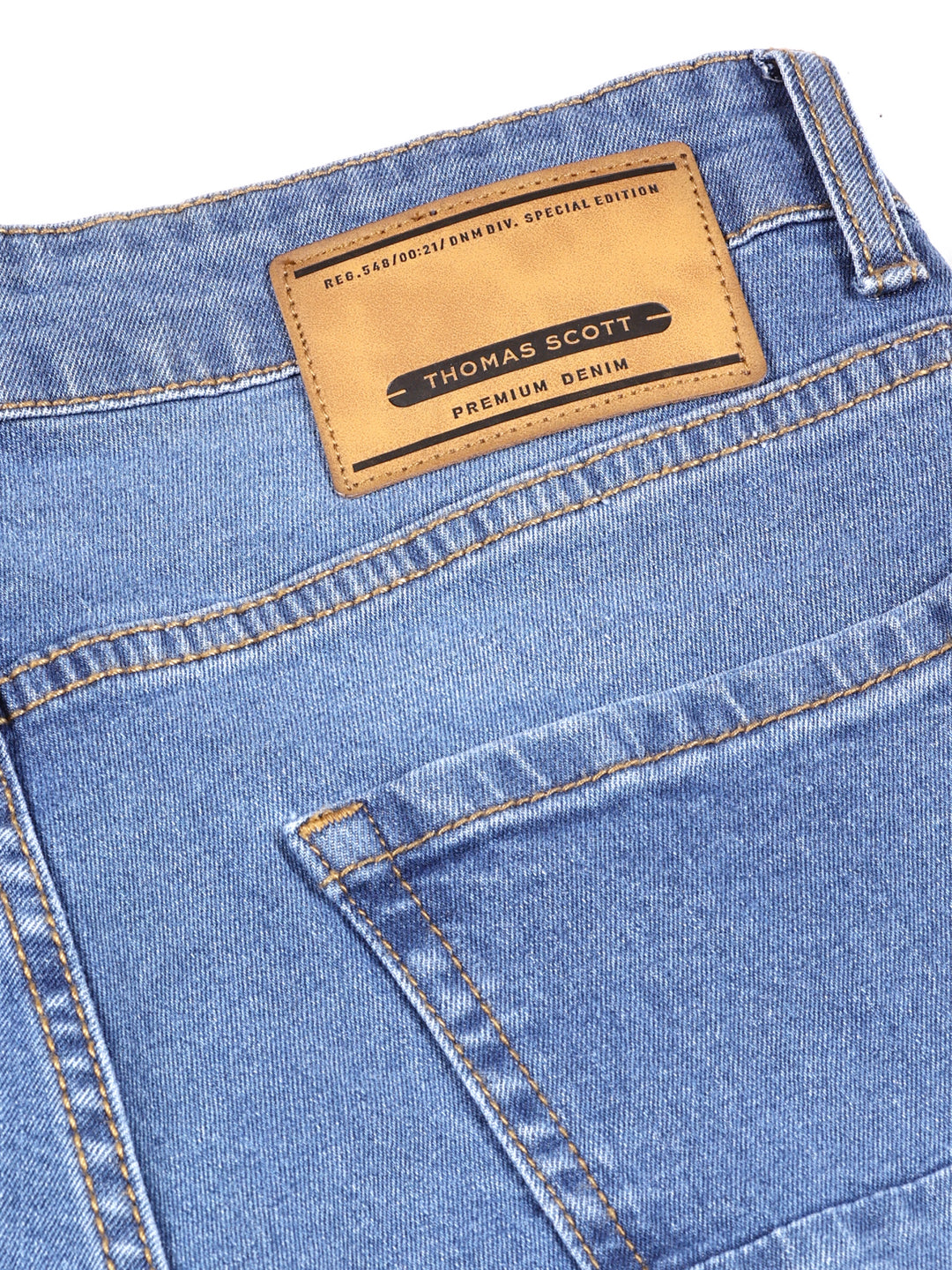 Light Indigo Smart Bootcut Light Fade Stretchable Jeans For Men