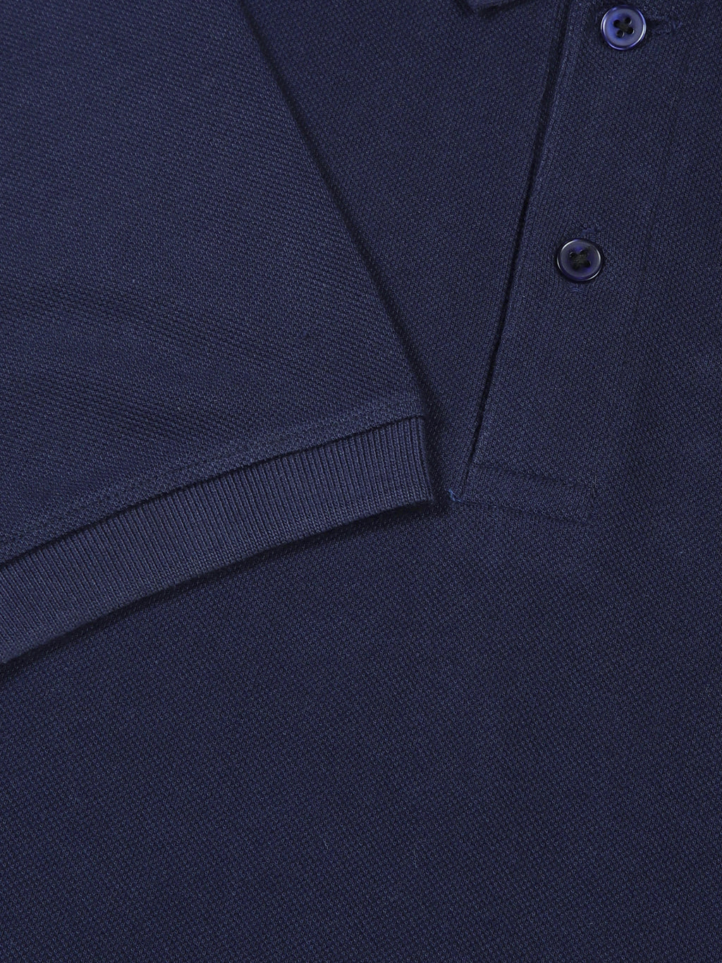 Thomas Scott Men Royal Blue Solid Polo Collar Cotton T-shirt