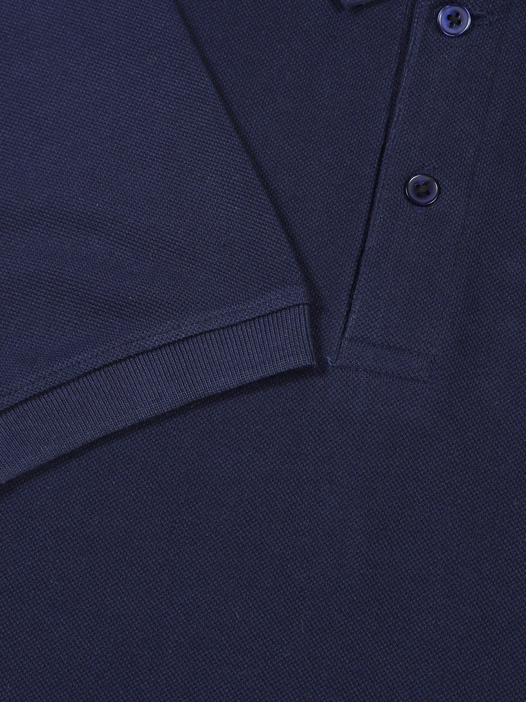 Thomas Scott Men Royal Blue Solid Polo Collar Cotton T-shirt