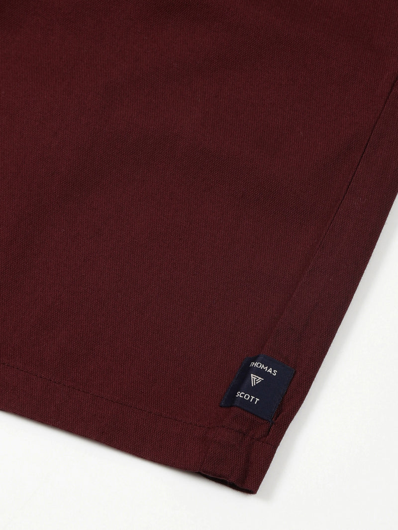 Thomas Scott Men Wine Mid-Rise Regular Fit Cotton Woven Boxer Shorts
