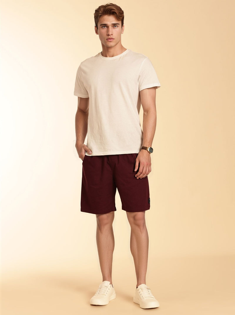 Thomas Scott Men Wine Mid-Rise Regular Fit Cotton Woven Boxer Shorts