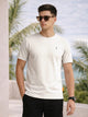 Thomas Scott Men Grey Cricket Club Collection Regular Fit Short Sleeves Round Neck Solid 100% Cotton Knitted Tshirt
