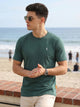 Green Cricket Club Collection Regular Fit Short Sleeves Round Neck Solid 100% Cotton Knitted Tshirt For Men