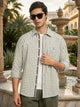 Green Cricket Club Collection Slim Fit 100% Cotton Oxford Shirt with Gingham Checks & Spread Collar