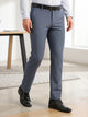 Thomas Scott Men Blue Slim Fit Mid-Rise Solid Woven Formal Trousers with Fixed Belt & 4-Way Stretch