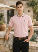 Pink Daily Essentials/Cricket Club Collection Regular Fit Short Sleeve 100% Cotton Knitted Polo Collar Tshirt For Men