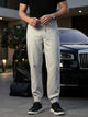 Grey Cricket Club Collection Regular Fit Mid-Rise Woven Joggers For Men with Drawstring & 4 Utility Pockets