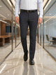 Thomas Scott Men Navy2 Slim Fit Mid-Rise Flexi-Waist 4-Way Stretch Solid Formal Performance Trouser